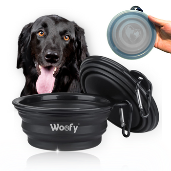 MISKA SKŁADANA ZAMYKANA Z POKRYWKĄ TURYSTYCZNA DLA PSA KOTA PODRÓŻNA 650ml