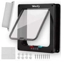 DRZWICZKI WAHADŁOWE DLA KOTA PSA DRZWI DWUSTRONNE Z KLAPĄ 4 SPOSOBY - CZARNE