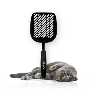 METALOWA ŁOPATKA DO KUWETY ŻWIRKU MOCNA CZARNA DUŻA SZUFELKA DLA KOTA WOOFY