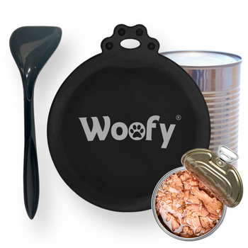 POKRYWKA WIECZKO NA PUSZKĘ DO KARMY PSA KOTA ZWIERZĄT UNIWERSALNA + ŁYŻKA