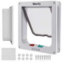 DRZWICZKI WAHADŁOWE DLA KOTA PSA DRZWI DWUSTRONNE Z KLAPĄ 4 SPOSOBY - BIAŁE